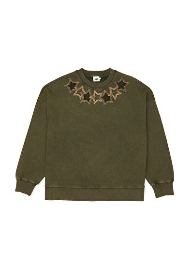 Beymen Club Khaki Star Embroidered Sweatshirt - 7