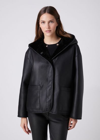 Beymen Club Black Reversible Leather Coat - 4