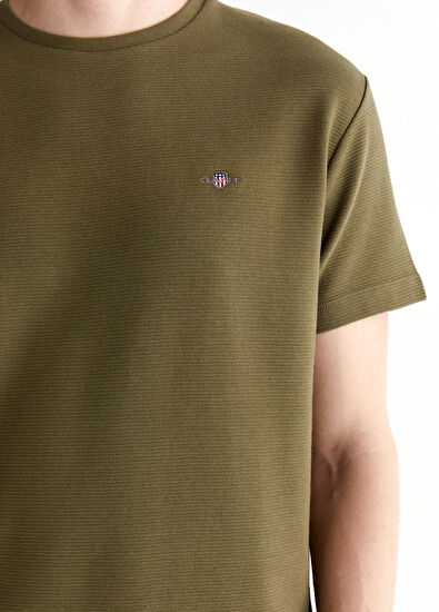 Gant Yeşil Regular Fit Bisiklet Yaka Kısa Kollu Erkek T-Shirt - 5