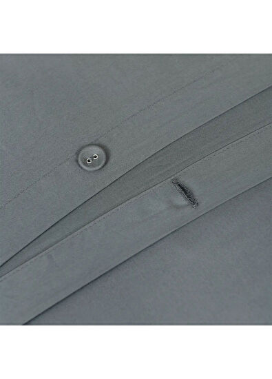 Qua Home Odin 300 TC Cotton Satin Double Duvet Cover Set Anthracite - 5