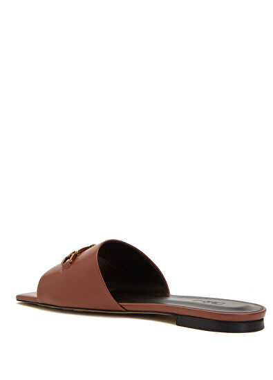 Beymen Club Gül Kurusu Zincir Logo Kadın Deri Terlik - 3