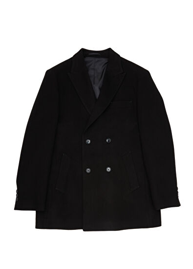 Beymen Club Siyah Kruvaze Kaban - 7