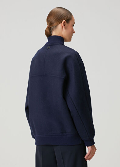Agnona Navy Blue Cashmere Jacket - 4