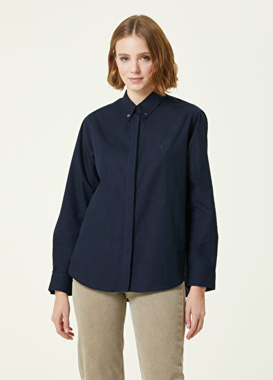 Beymen Club Lacivert Logo Nakışlı Gömlek - 3