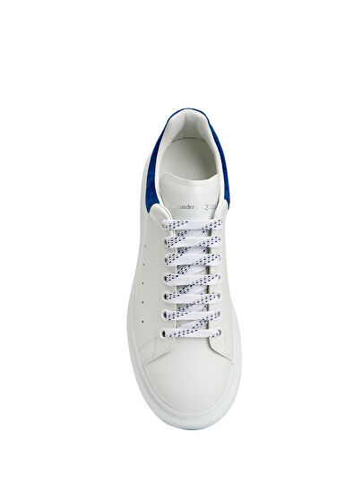 Alexander McQueen Oversized White Blue Men's Leather Sneakers - 4