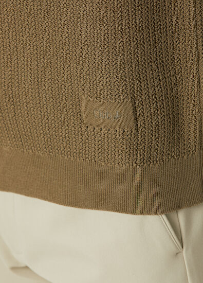 Beymen Club Green Polo Short Sleeve Textured Sweater - 7