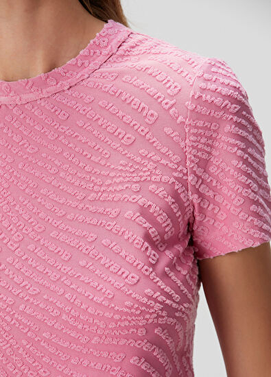 T by Alexander Wang Pink Logo Jacquard T-Shirt - 5