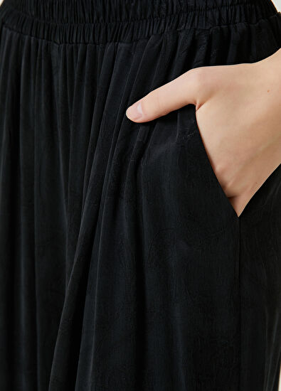 Beymen Club Black Jacquard Wide-Leg Trousers - 5