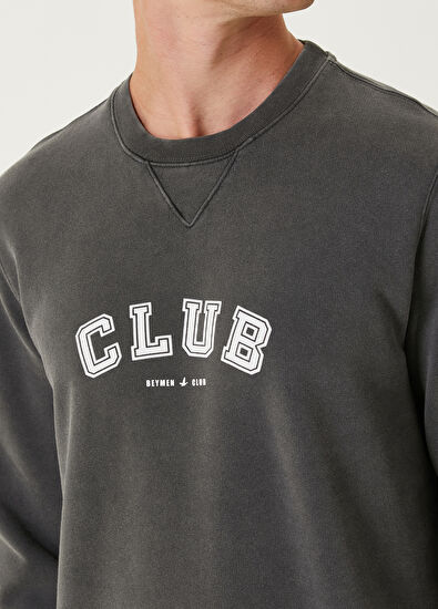 Beymen Club Anthracite Logo Printed Sweatshirt - 6