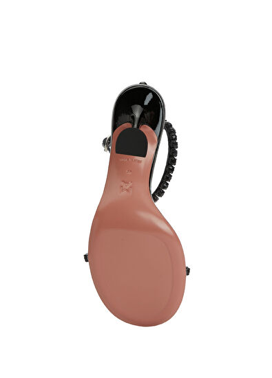 Amina Muaddi Gigi Black Women's Leather Sandals - 5