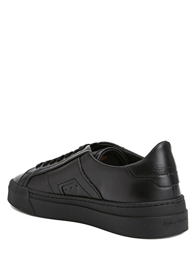 Siyah Erkek Deri Sneaker - Görsel 5