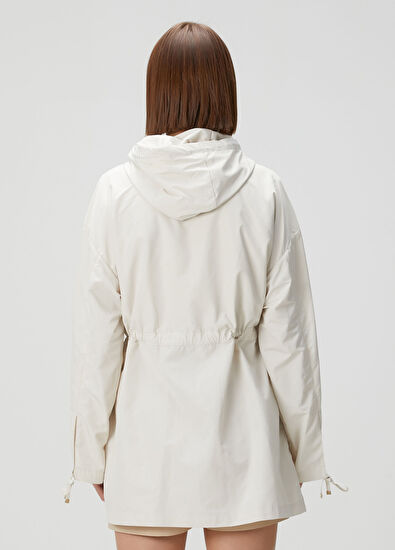 Saverne Krem Kapüşonlu Ceket - Görsel 5