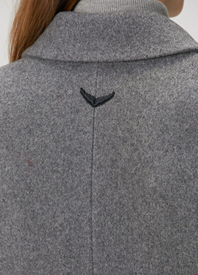 Gri Yün Palto - Görsel 6