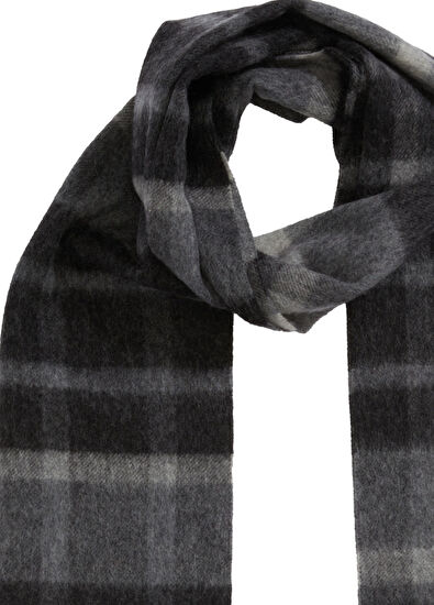 Beymen Club Anthracite Striped Men's Wool Scarf - 4