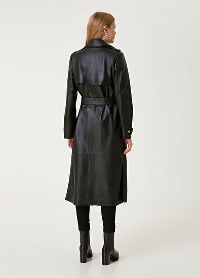 Beymen Club Siyah Deri Pardesü - 6