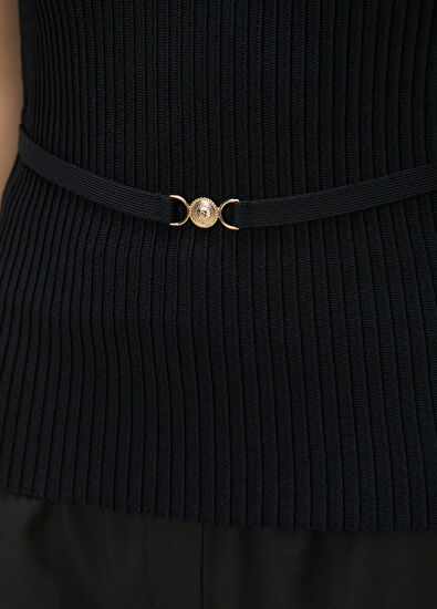 Beymen Collection Siyah Aksesuar Detaylı Triko Atlet - 6