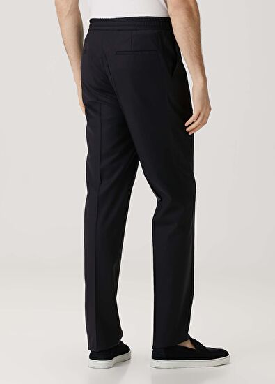 Maurizio Baldassari Siyah Beli Kordonlu Yün Pantolon - 3