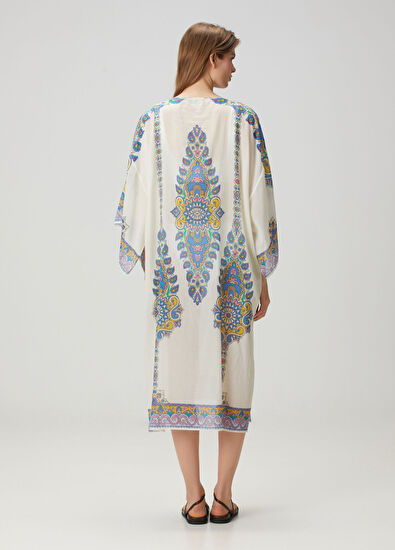 Etro Çok Renkli Şal Desenli Midi Plaj Elbisesi - 4