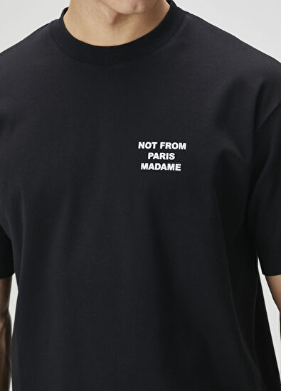 Drôle De Monsieur Siyah Logo Baskılı T-shirt - 5