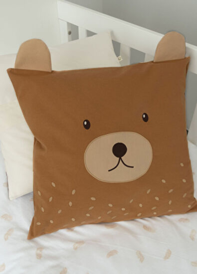 Little Gusto Ayıcık Figürlü Organik Pamuk Bebek Odası Yastık 40 x 40 cm - 4