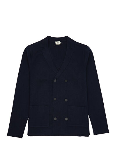 Beymen Club Lacivert Yün Kruvaze Triko Ceket - 7