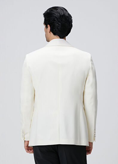 Network Off-White Wool Tuxedo Jacket - 5