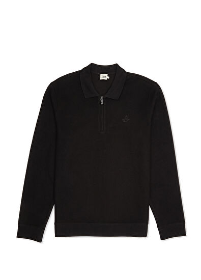 Black Polo Sweatshirt Beymen Club Black Polo Sweatshirt - 7