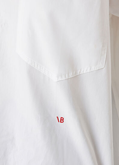 Victoria Beckham Beyaz Cropped Gömlek - 4