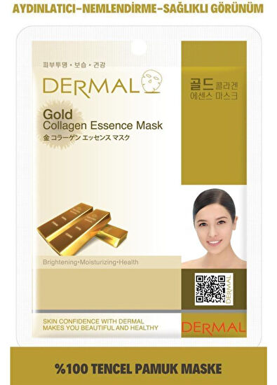 Dermal Beyazlatıcı ve Nemlendirici Altın Özlü Kolajen 10'lu Yüz Maskesi - 3