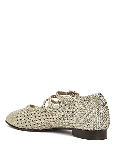 Carel Ariana Silver Women's Leather Ballet Flats - 3