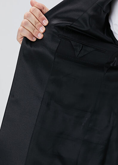 Network Siyah Yün Karışımlı Smokin Takım Elbise - 9