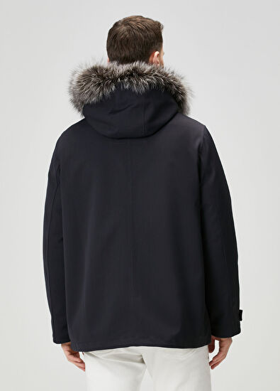 Lacivert Kapüşonlu Parka - Görsel 7