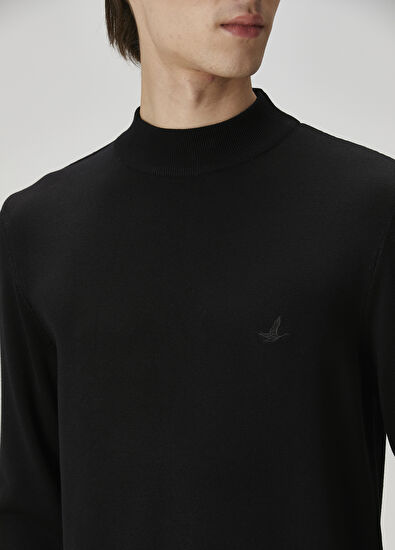 Beymen Club Siyah Logo Nakışlı Triko - 5