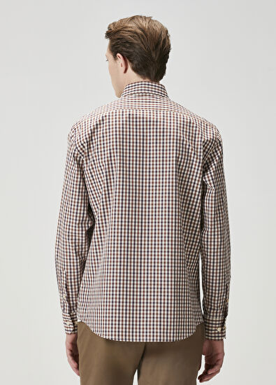 Beymen Club Kahverengi Pötikare Desenli Gömlek - 5