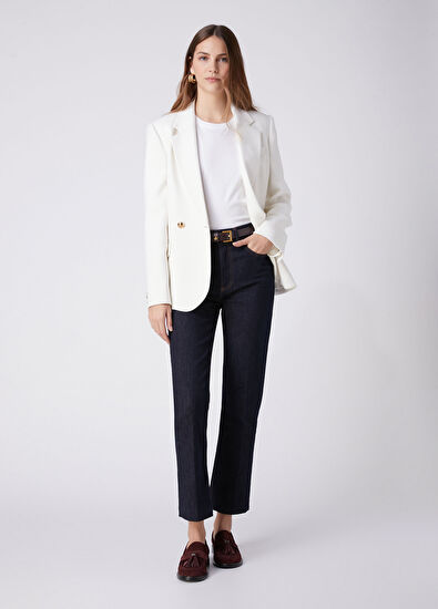 Beymen Club Off-White Double-Breasted Blazer - 3