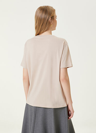 Beymen Club Deve Tüyü Taşlı Kuş Detaylı T-shirt - 6