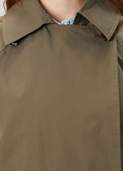 Beymen Club Oversize Haki Kruvaze Pardösü - 7