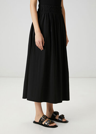 Beymen Club Black Elasticated Waist Midi Skirt - 5