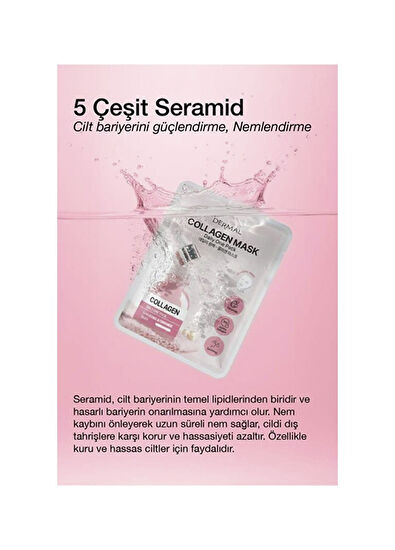 Dermal Kolajen Kuru ve Yorgun Ciltler İçin Nemlendirici ve Canlandırıcı Kore Maskesi 23 gr 3 Adet - 3