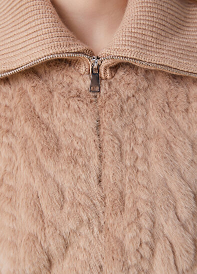 Beymen Club Camel Cable Knit Jacket - 6