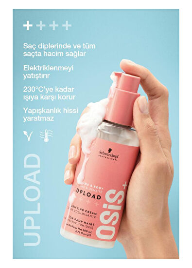 Osis Upload Frizz and Heat Protection Volume Cream 200 ml - 3