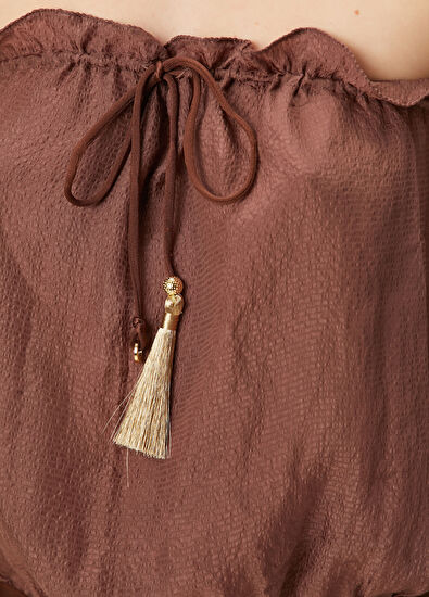 Hanne Bloch Kahverengi Straplez Mayo - 5