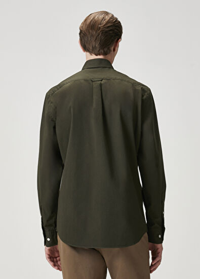 Beymen Club Comfort Fit Haki Gabardin Doku Gömlek - 5