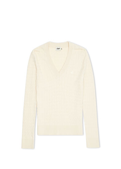 Beymen Club Ekru Saç Örgü Kazak - 7