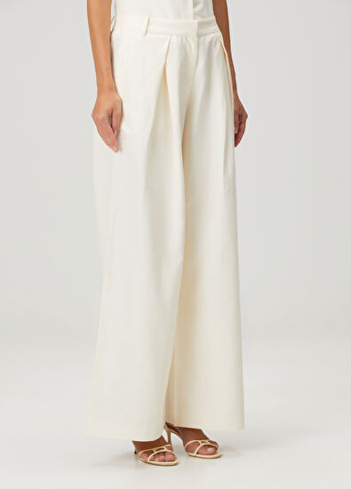 St. Agni Krem Pileli Organik Pamuk Pantolon - 3