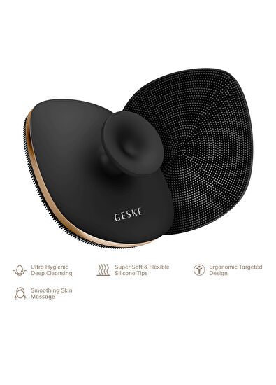 Geske Body Brush Siyah 4'ü 1 Arada Metal Detaylı Vücut Fırçası - 6
