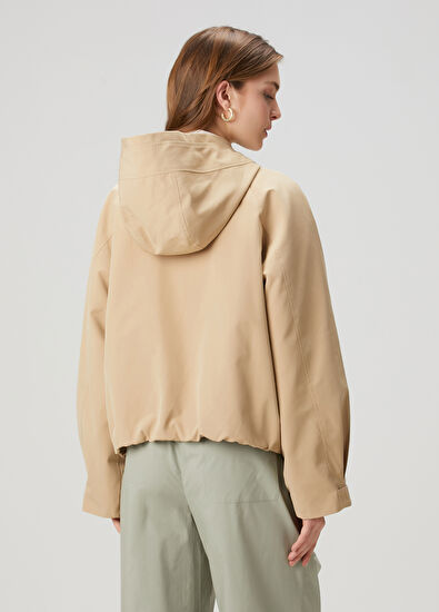 Beymen Club Beige Hooded Crystal Logo Jacket - 6