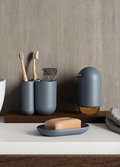 Umbra Grey Blue Touch Push Acrylic Liquid Soap Dispenser 236 ml - 5