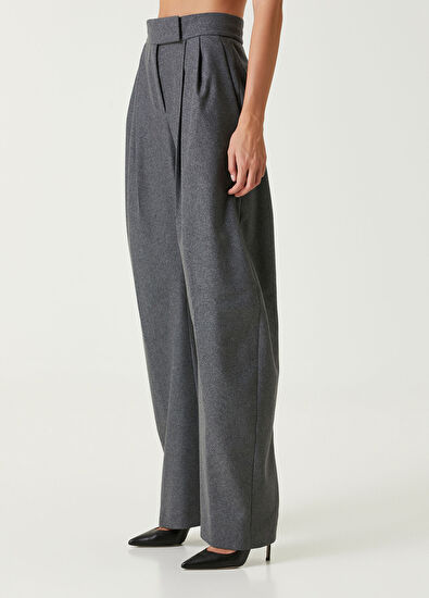 The Attico Gri Pile Detaylı Yün Pantolon - 3