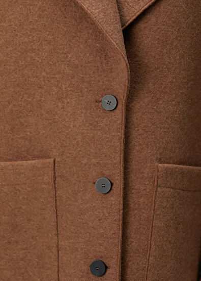 Harris Wharf London Brown Wool Coat - 5